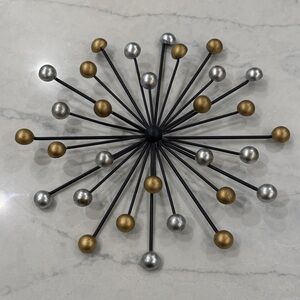 Source Unknown Gold and Silver Starburst Wall Decor